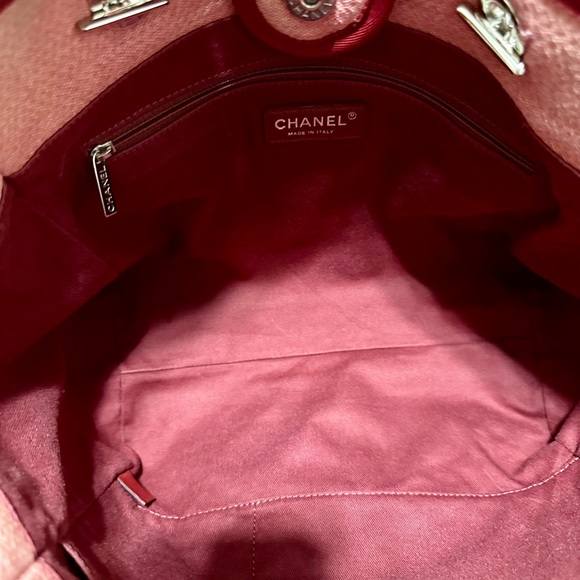CHANEL ❤️🌟CC DEAUVILLE RED PINK TOTE BAG ⭐️ - Picture 11 of 14
